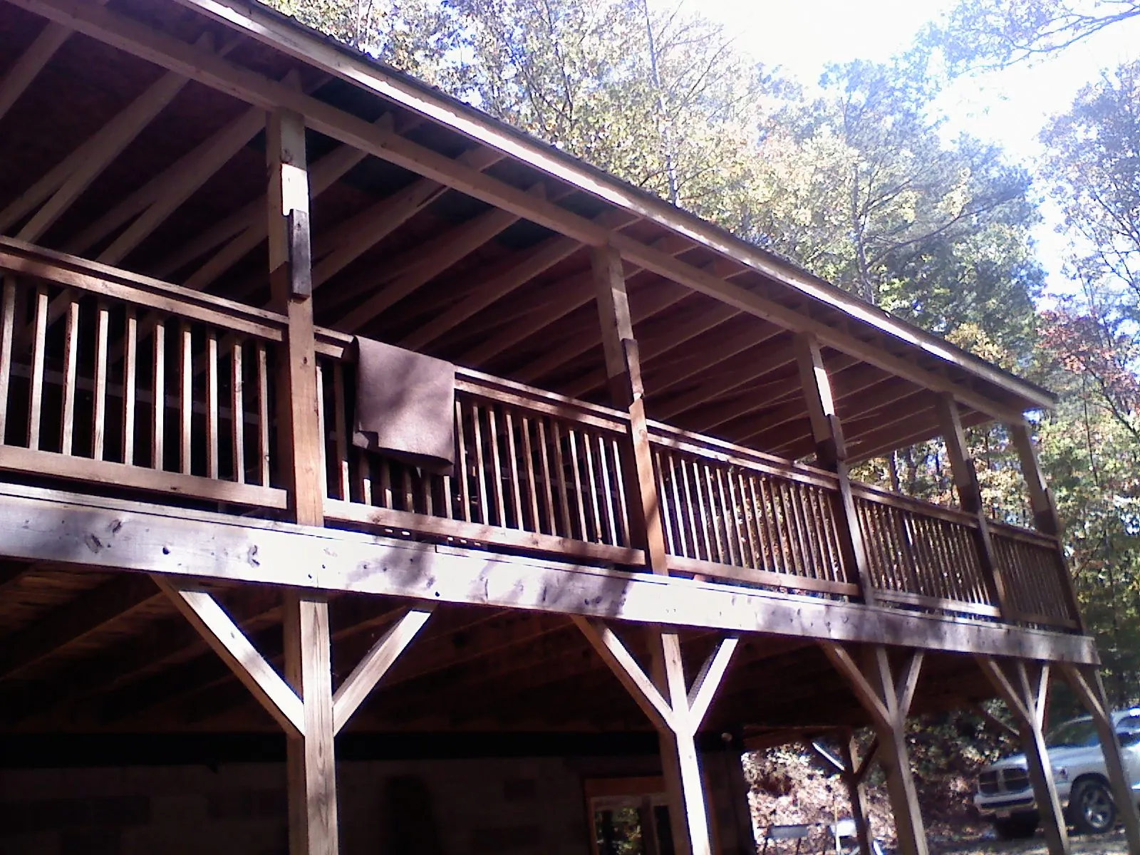 Timber framing under a new elevated porch and deck — Roof Leak Repair in Scotia by Roofing Brothers
